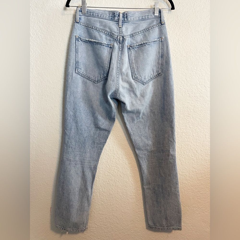 Agolde Riley high rise straight distressed crop Jeans 25 - Picture 6 of 10